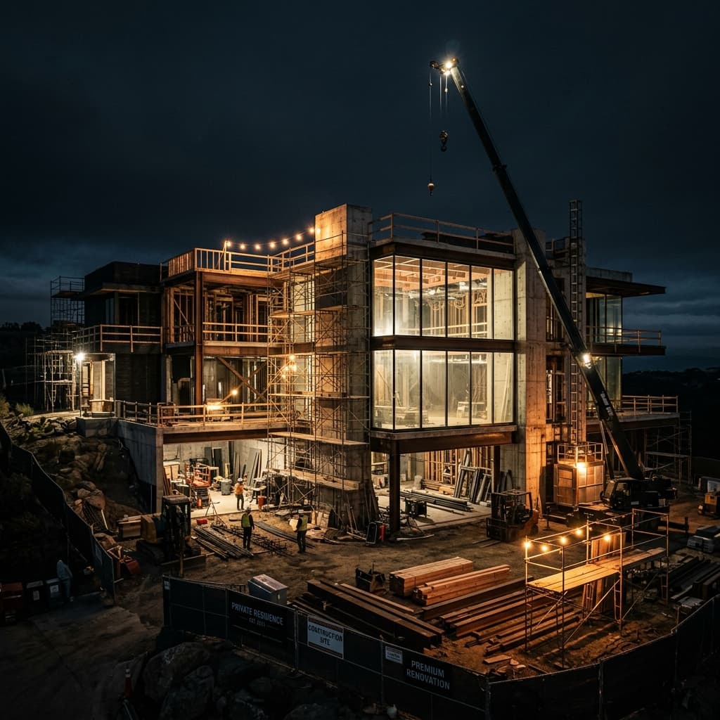 Large commercial construction site in Tampa Bay