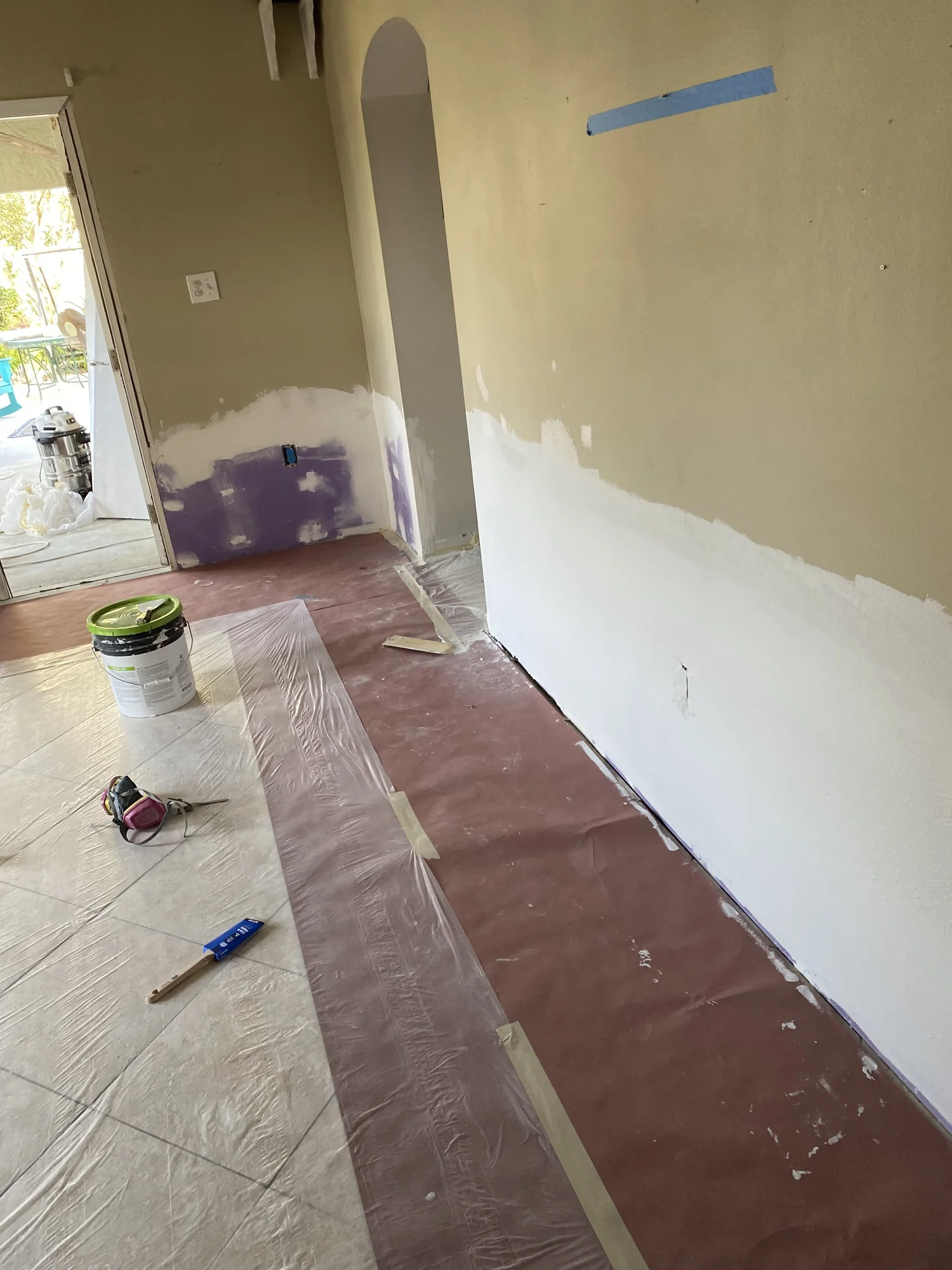 Interior paint, prep, and build-back work